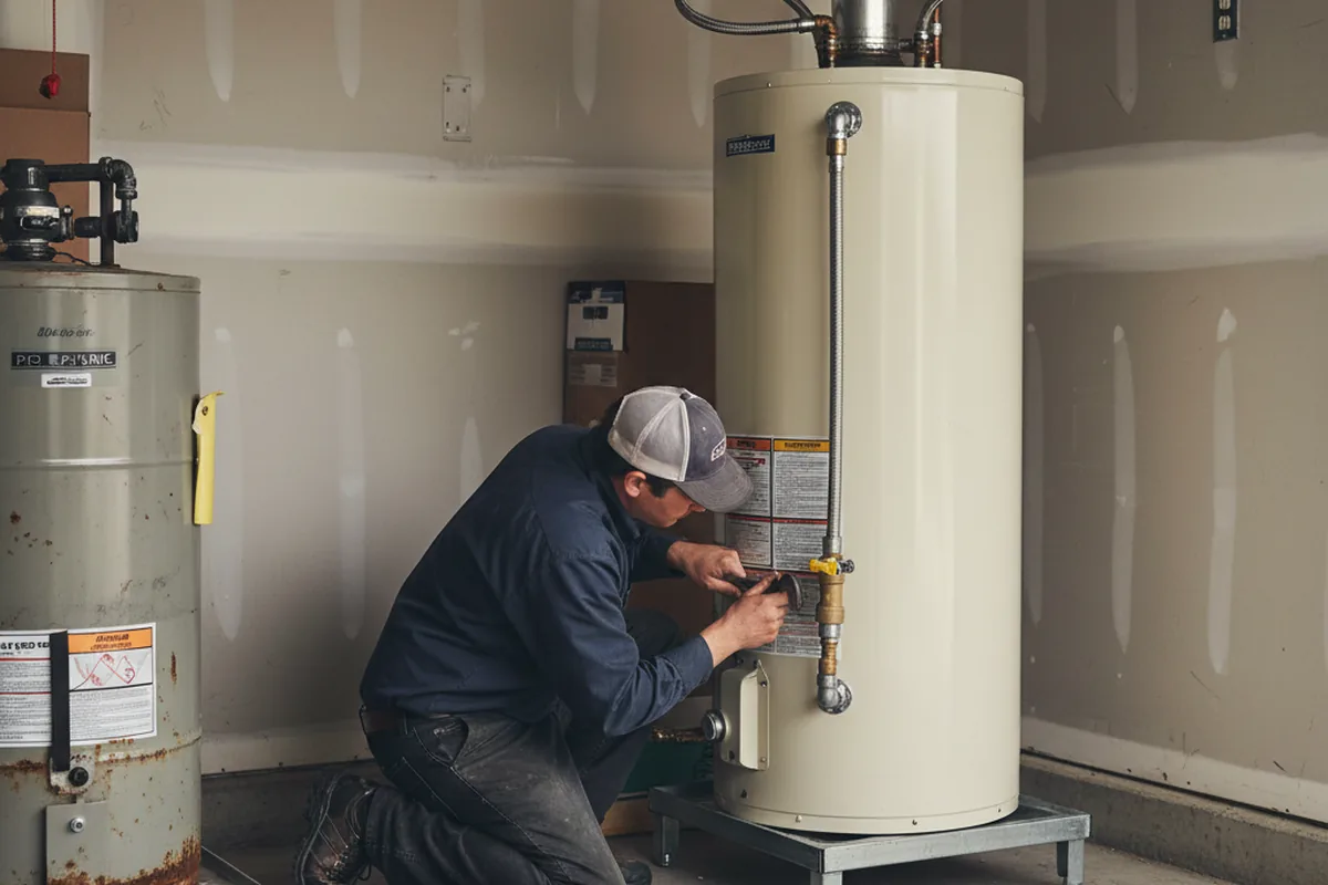 Water heater and shutoff valve replacement in Boswell